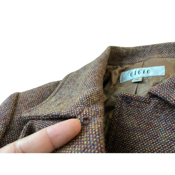 Vintage Eitie Women’s Wool Blend Skirt Suit Set Blazer Jacket Brown EU 38 US 6-8 - Picture 14 of 16